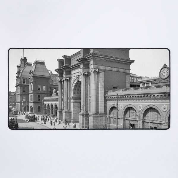 Item preview, North Union Station, Boston - 1905 Train Station black and white vintage fine art photograph designed and sold by Astrid Arkhangelsky.