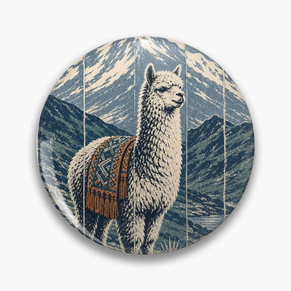 Item preview, Alpaca on the Andean Highland Wild Animal Nature Illustration designed and sold by VisualArtsOasis.