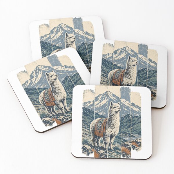 Item preview, Alpaca on the Andean Highland Wild Animal Nature Illustration designed and sold by VisualArtsOasis.