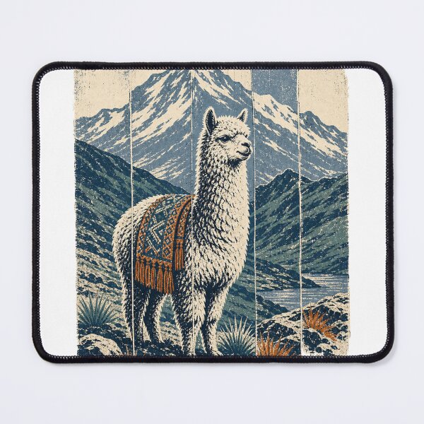 Item preview, Alpaca on the Andean Highland Wild Animal Nature Illustration designed and sold by VisualArtsOasis.