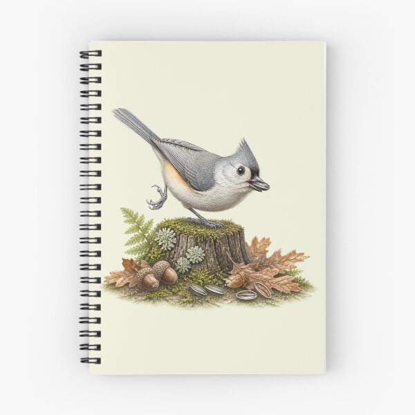Item preview, Tufted Titmouse Colored Pencil Style Bird Study designed and sold by BloomStudio1.