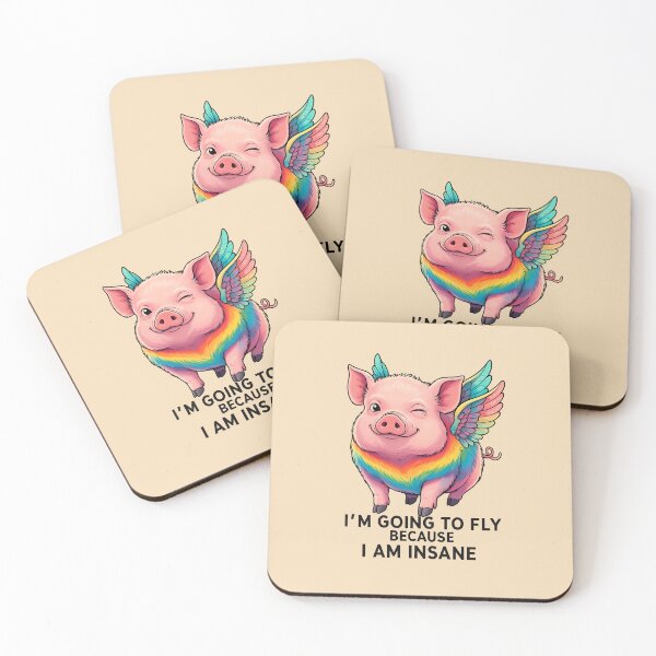 Item preview, I'm going tl fly because I am insane - A colorful pig designed and sold by ParadoxParadox.