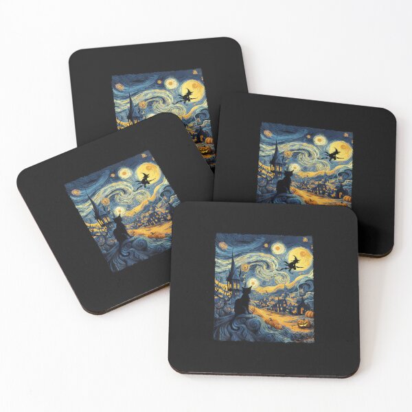 Item preview, Cat Halloween Van Gogh Starry Night Pumpkin Gifts Men Women designed and sold by ChaosColorCo.