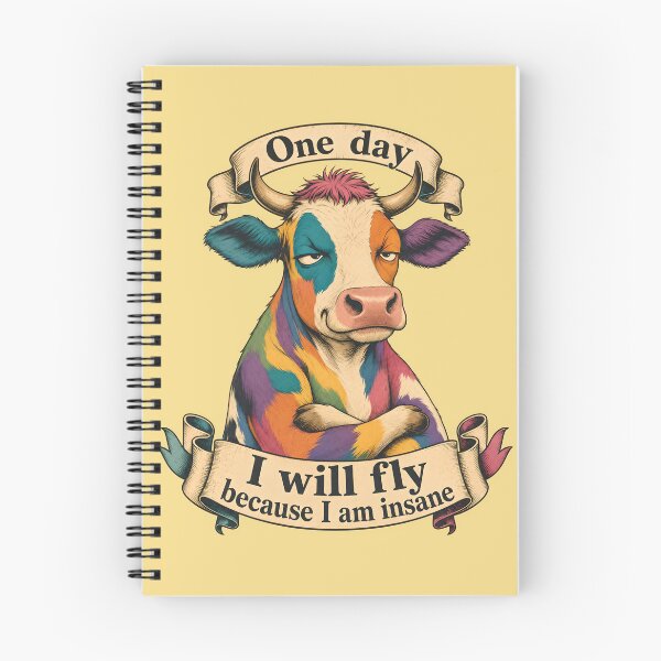 Item preview, One day I will fly because I am insane - A colorful cow designed and sold by ParadoxParadox.