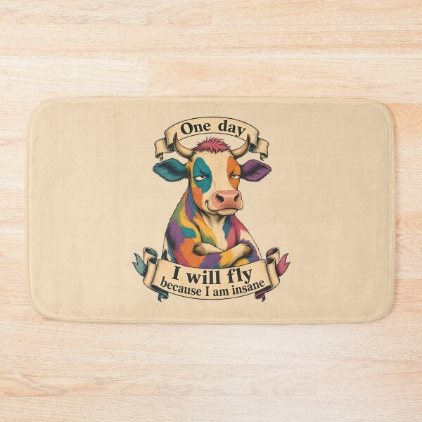Item preview, One day I will fly because I am insane - A colorful cow designed and sold by ParadoxParadox.