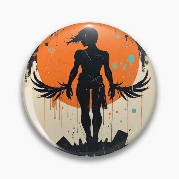 Item preview, Gothic Angel Silhouette Orange Moon Art designed and sold by ERODED SELF.