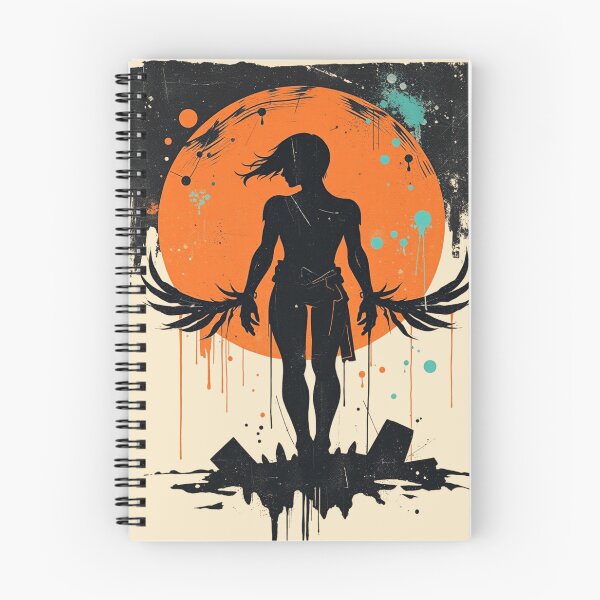 Item preview, Gothic Angel Silhouette Orange Moon Art designed and sold by ERODED SELF.