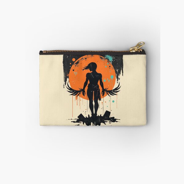 Item preview, Gothic Angel Silhouette Orange Moon Art designed and sold by ERODED SELF.