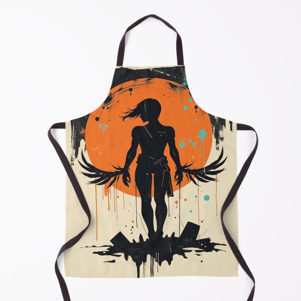 Item preview, Gothic Angel Silhouette Orange Moon Art designed and sold by ERODED SELF.
