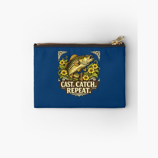 Item preview, Vintage Leaping Bass Fishing Motif Cast Catch Repeat designed and sold by taiche.