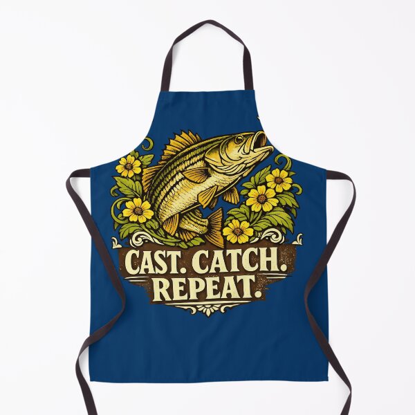 Item preview, Vintage Leaping Bass Fishing Motif Cast Catch Repeat designed and sold by taiche.