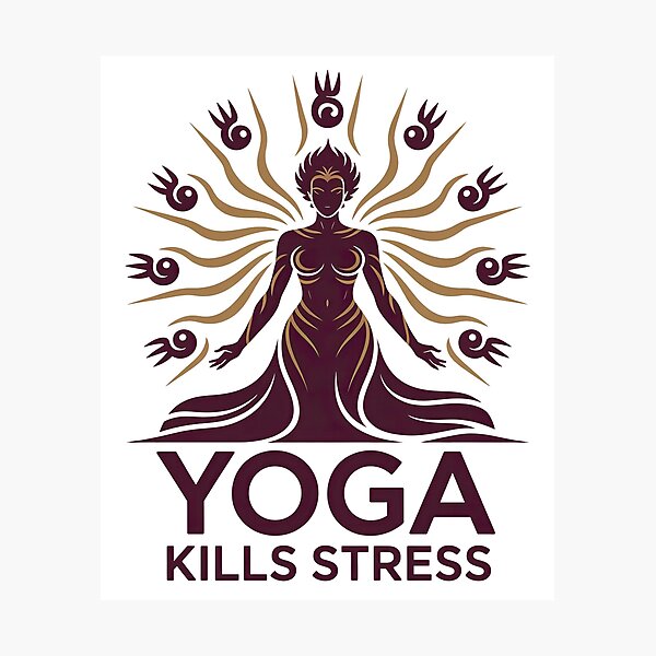 Item preview, Yoga Kills Stress with Spiral Energy for Holistic Wellness designed and sold by 108stillness.