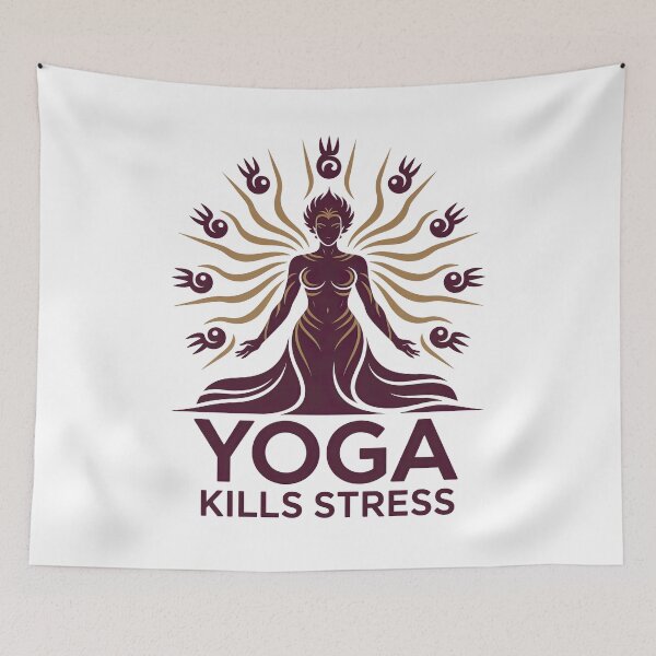Item preview, Yoga Kills Stress with Spiral Energy for Holistic Wellness designed and sold by 108stillness.