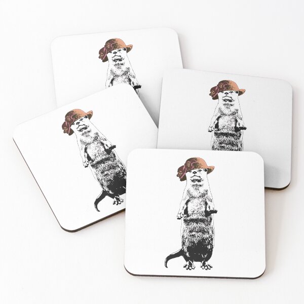 Item preview, Otter Be Going Now - Black and White Otter Wearing A Hat designed and sold by LittleMissTyne.