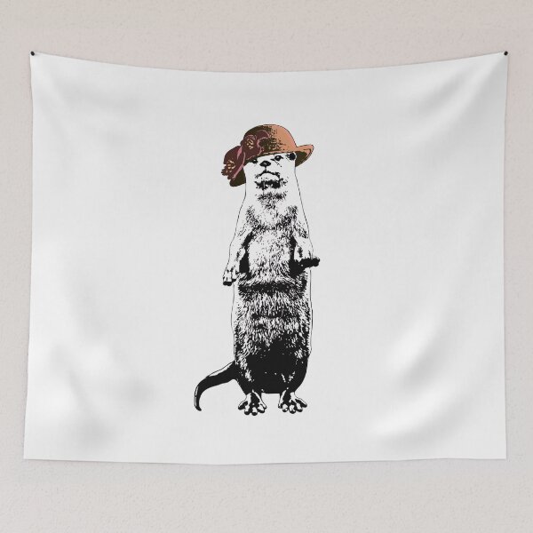Item preview, Otter Be Going Now - Black and White Otter Wearing A Hat designed and sold by LittleMissTyne.