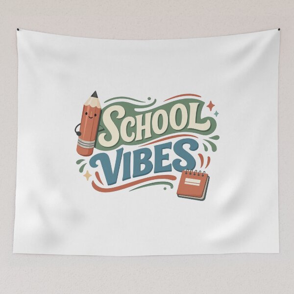 Item preview, School Vibes Pencil & Notebook – Classroom Gift designed and sold by stylishdzign.