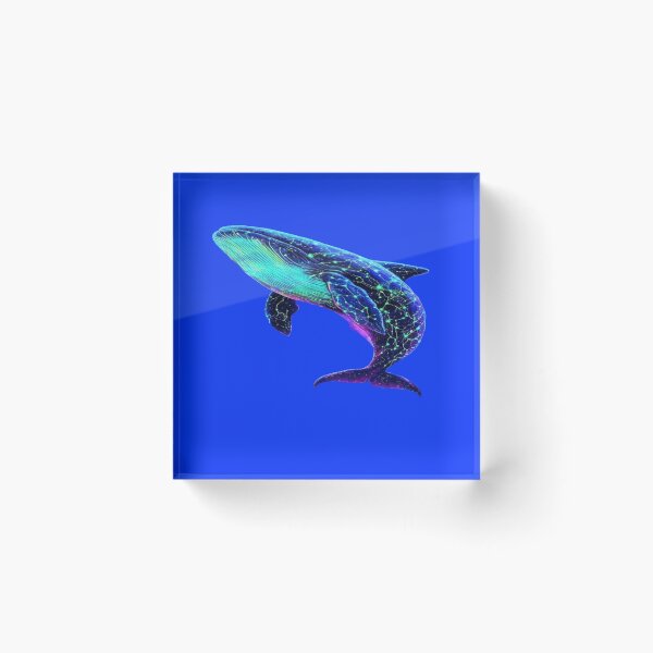 Item preview, The Leviathan of the Starry Abyss, Neon Cosmic Whale in the Psychedelic Ocean - Fantasy Art with Luminous Jellyfish and Rainbow Corals designed and sold by RAYBIL.