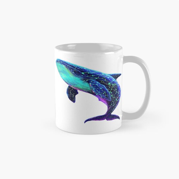 Item preview, The Leviathan of the Starry Abyss, Neon Cosmic Whale in the Psychedelic Ocean - Fantasy Art with Luminous Jellyfish and Rainbow Corals designed and sold by RAYBIL.