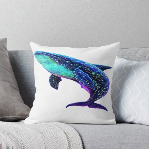 Item preview, The Leviathan of the Starry Abyss, Neon Cosmic Whale in the Psychedelic Ocean - Fantasy Art with Luminous Jellyfish and Rainbow Corals designed and sold by RAYBIL.