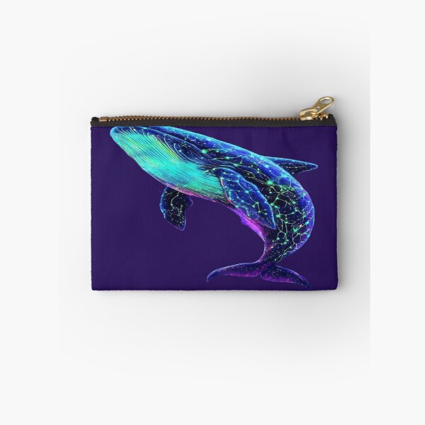 Item preview, The Leviathan of the Starry Abyss, Neon Cosmic Whale in the Psychedelic Ocean - Fantasy Art with Luminous Jellyfish and Rainbow Corals designed and sold by RAYBIL.
