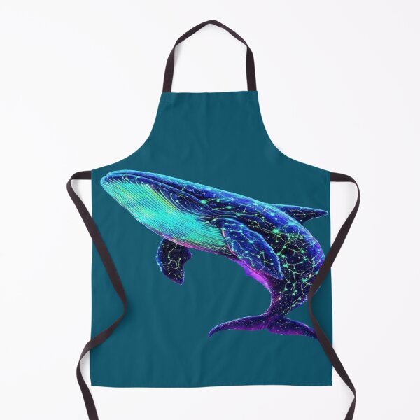 Item preview, The Leviathan of the Starry Abyss, Neon Cosmic Whale in the Psychedelic Ocean - Fantasy Art with Luminous Jellyfish and Rainbow Corals designed and sold by RAYBIL.
