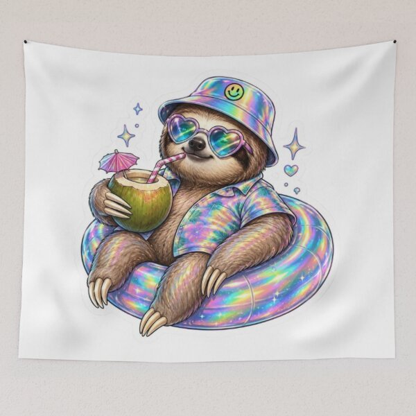 Item preview, Chill Sloth Relaxing on Pool Float designed and sold by Snurly.