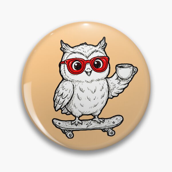 Item preview, Skater Owl with Coffee | Funny Kawaii Animal Design designed and sold by AstronautMerch.