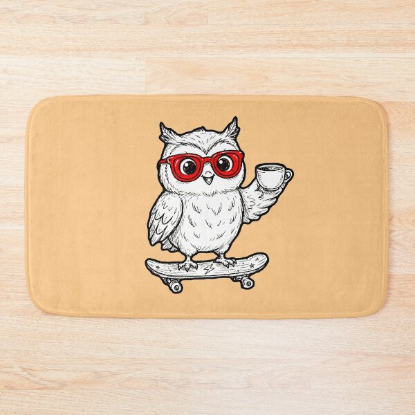 Item preview, Skater Owl with Coffee | Funny Kawaii Animal Design designed and sold by AstronautMerch.