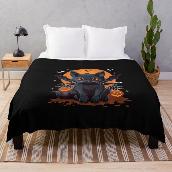 Item preview, Cute Black Cat With Bat Wings Pumpkin Women Men Halloween designed and sold by ChaosColorCo.