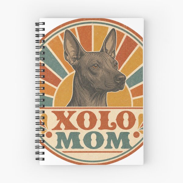 Item preview, Xoloitzcuintli Retro Sunset Emblem Xolo Mom designed and sold by BoosterShop.