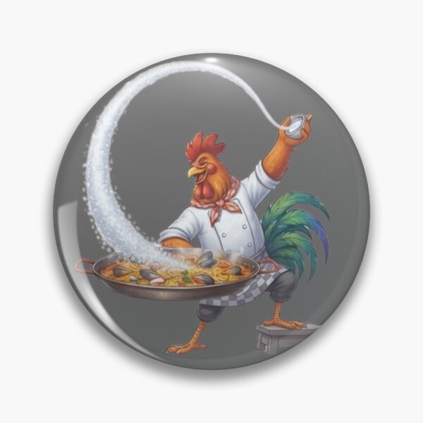 Item preview, Dramatic Rooster Chef Seasoning Paella Salt Bae Art designed and sold by BreezifyDesignStudio.