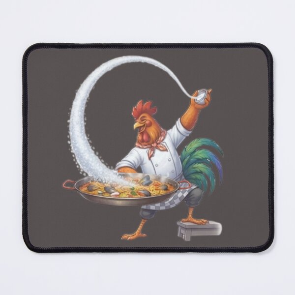 Item preview, Dramatic Rooster Chef Seasoning Paella Salt Bae Art designed and sold by BreezifyDesignStudio.
