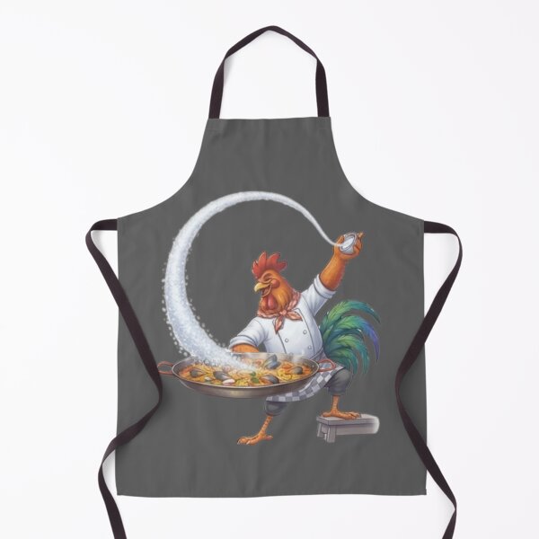 Item preview, Dramatic Rooster Chef Seasoning Paella Salt Bae Art designed and sold by BreezifyDesignStudio.