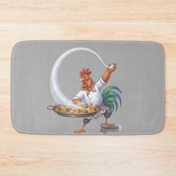 Item preview, Dramatic Rooster Chef Seasoning Paella Salt Bae Art designed and sold by BreezifyDesignStudio.