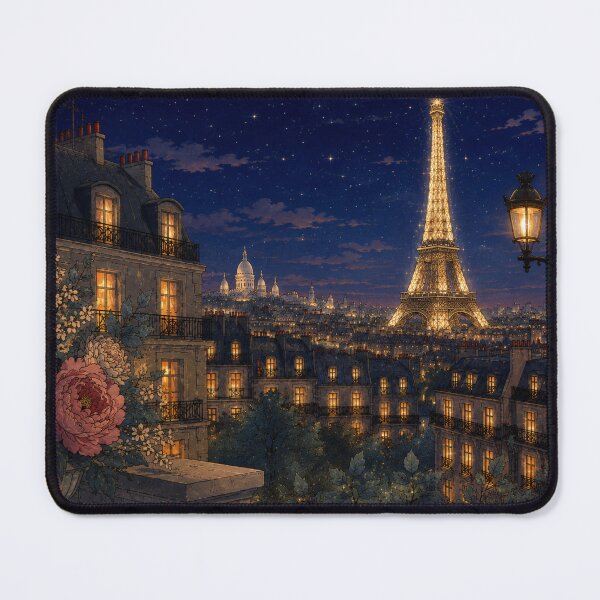 Item preview, Paris at Night – Romantic Eiffel Tower Under the Stars | Vintage Paris Cityscape Art designed and sold by CaseyMichelleArt.