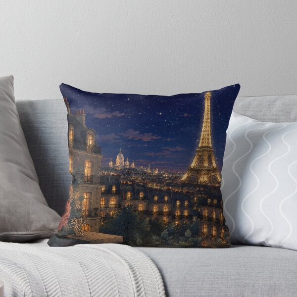 Item preview, Paris at Night – Romantic Eiffel Tower Under the Stars | Vintage Paris Cityscape Art designed and sold by CaseyMichelleArt.