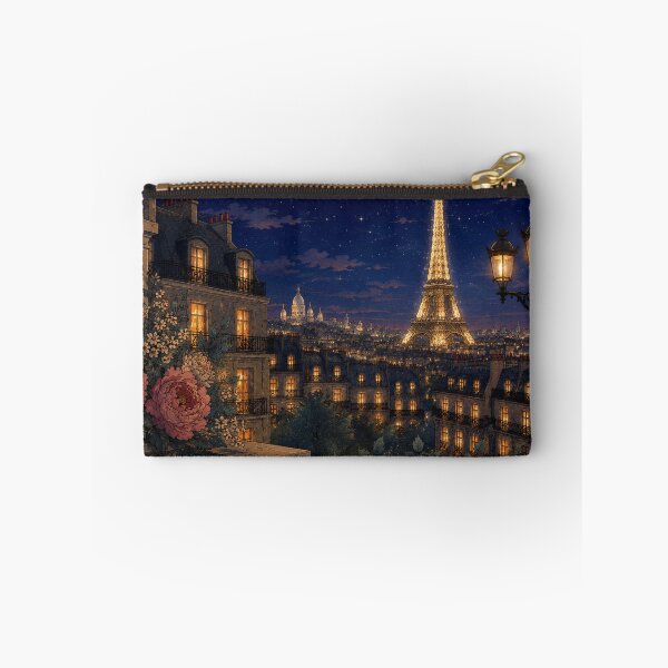 Item preview, Paris at Night – Romantic Eiffel Tower Under the Stars | Vintage Paris Cityscape Art designed and sold by CaseyMichelleArt.