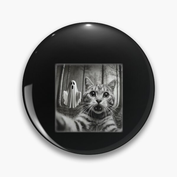 Item preview, Funny Halloween Cat Selfie With Spooky Ghost Cat Lovers  designed and sold by ChaosColorCo.