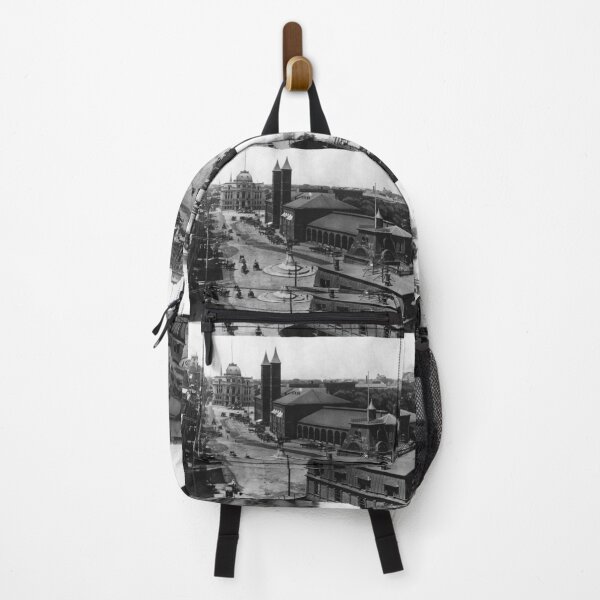 Item preview, Providence, R.I. Old Railroad Station, Exchange Place, Kennedy Plaza, and Providence City Hall black and white fine art black and white vintage photograph designed and sold by Astrid Arkhangelsky.