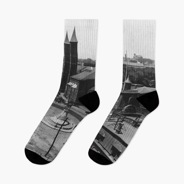 Item preview, Providence, R.I. Old Railroad Station, Exchange Place, Kennedy Plaza, and Providence City Hall black and white fine art black and white vintage photograph designed and sold by Astrid Arkhangelsky.