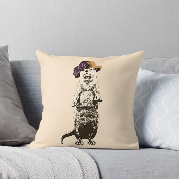 Item preview, Otter Be Going Now - Sepia-Toned Otter Wearing A Hat designed and sold by LittleMissTyne.