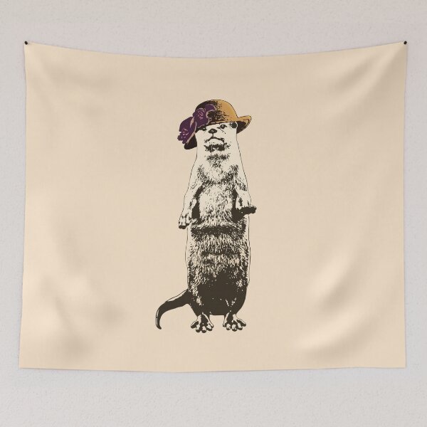 Item preview, Otter Be Going Now - Sepia-Toned Otter Wearing A Hat designed and sold by LittleMissTyne.