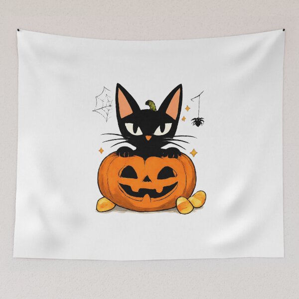 Item preview, Spooky Cute Halloween Jack-O-Lantern Cat Gift - Black Cat In A Pumpkin designed and sold by Artycom.