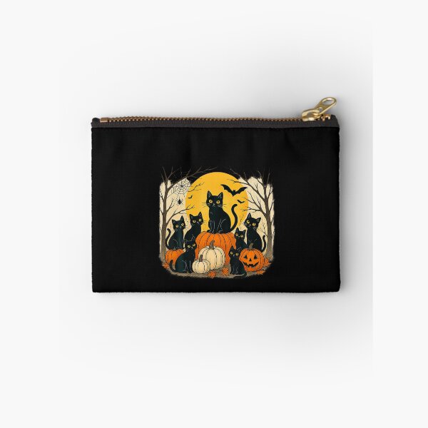 Item preview, Halloween Black Cats Pumpkins Retro Spooky Night Funny Cat  designed and sold by ChaosColorCo.