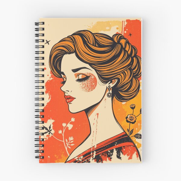 Item preview, Vintage Art Nouveau Orange Woman Portrait designed and sold by ERODED SELF.