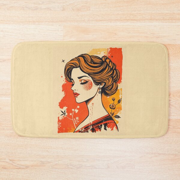 Item preview, Vintage Art Nouveau Orange Woman Portrait designed and sold by ERODED SELF.