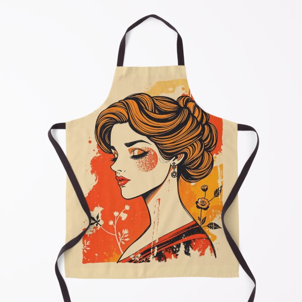 Item preview, Vintage Art Nouveau Orange Woman Portrait designed and sold by ERODED SELF.