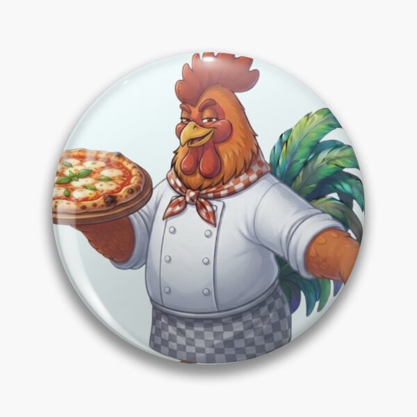 Item preview, Cute Rooster Chef Serving Fresh Pizza Kitchen Art designed and sold by BreezifyDesignStudio.