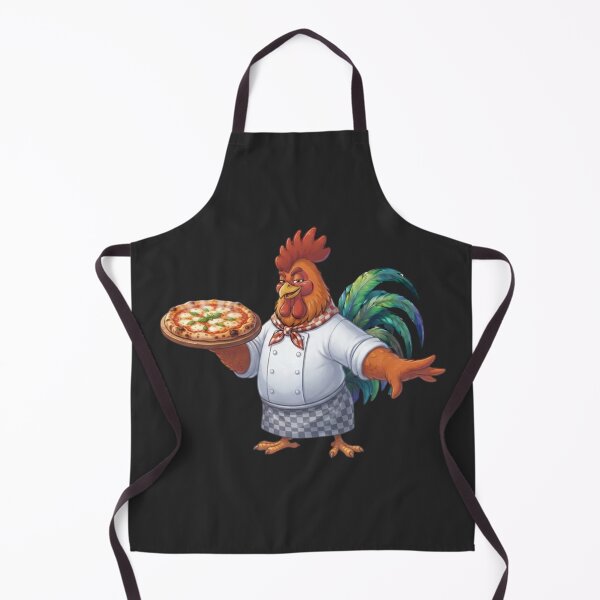 Item preview, Cute Rooster Chef Serving Fresh Pizza Kitchen Art designed and sold by BreezifyDesignStudio.