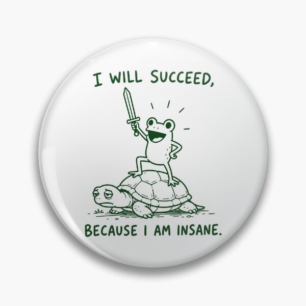 Item preview, I Will Succeed Because I Am Insane Funny Frog On Turtle designed and sold by gunaone-design.